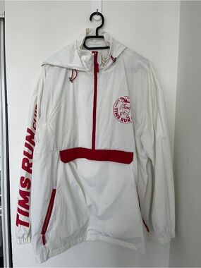TIMS RUN White & Red Windbreaker Jacket